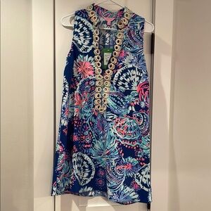 NWT LILLY PULITZER SIZE 0 Sleeveless Dress with Embellished Neckline